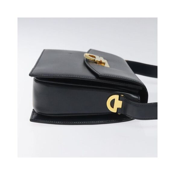 Pre Loved Celine Vintage Leather Shoulder Bag Women Navy - Picture 4 of 8